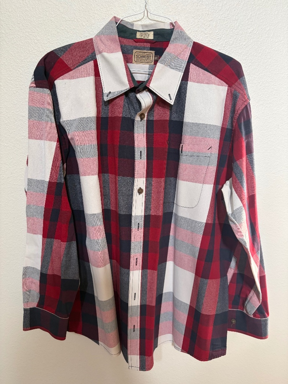 G.H. Schmidt Workwear Plaid Button Front Shirt-Men's 2XL